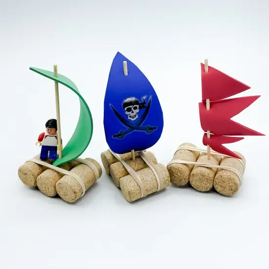 Ink and Trinket Kids Cork Boat Craft Kit, DIY Toy {6}