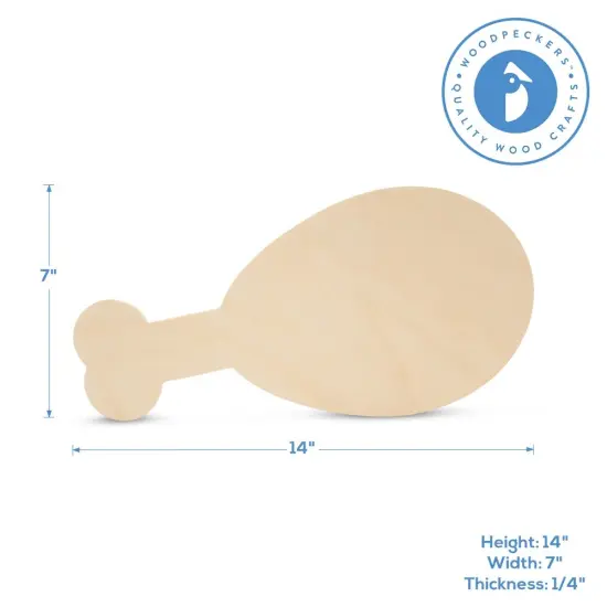 Turkey Drumstick Wood Cutout 12"x11" Unfinished Thanksgiving Craft | Woodpeckers {4}