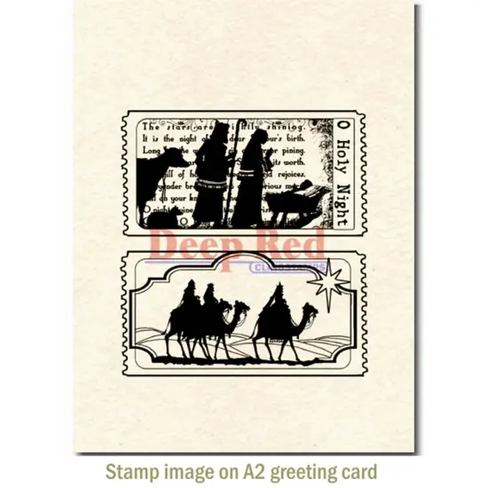 Deep Red Stamps Tickets to the Nativity Rubber Cling Stamp 3 x 3 inches {3}