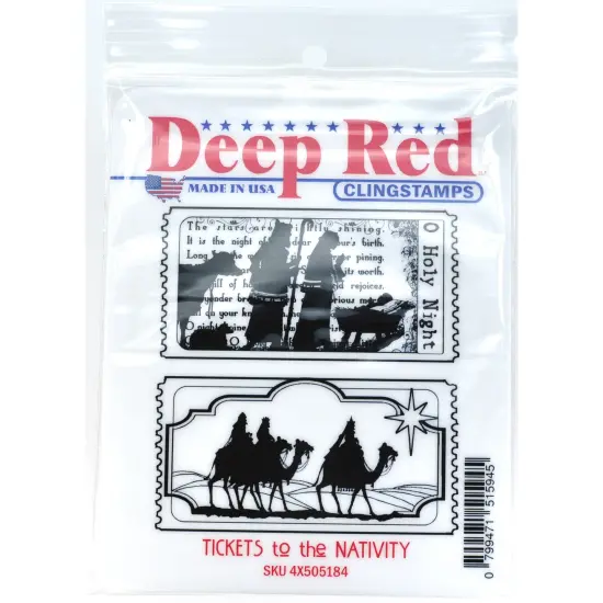 Deep Red Stamps Tickets to the Nativity Rubber Cling Stamp 3 x 3 inches {2}
