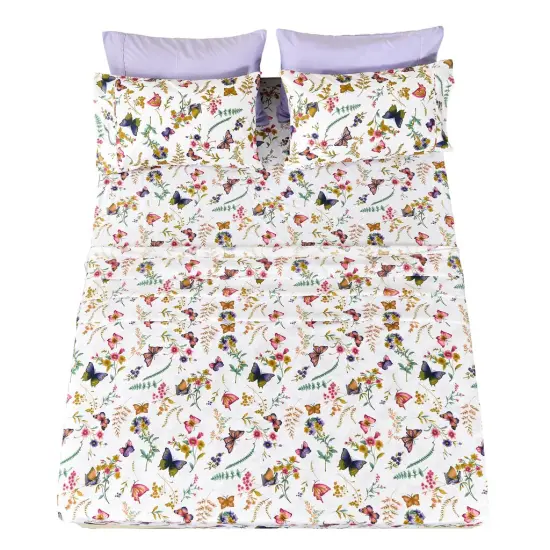 American Home Collection Butterfly Bedding Sheets & Pillowcases Set Brushed Microfiber Wrinkle Free Sheet Set {2}