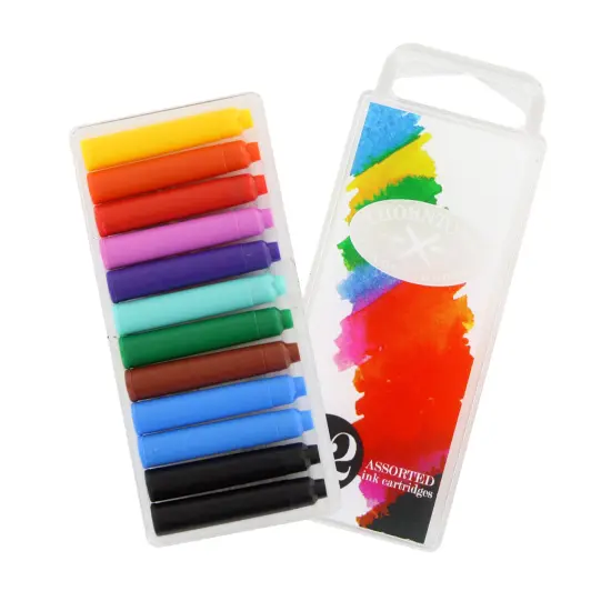 Thornton's Luxury Goods Short Standard International Fountain Pen Ink Cartridges, 12-Count Multicolor {1}
