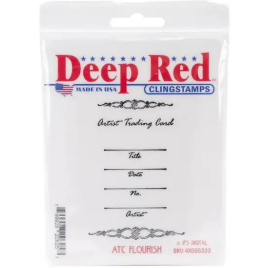 Deep Red Stamps ATC Flourish Rubber Cling Stamp 2 x 3 inches {2}