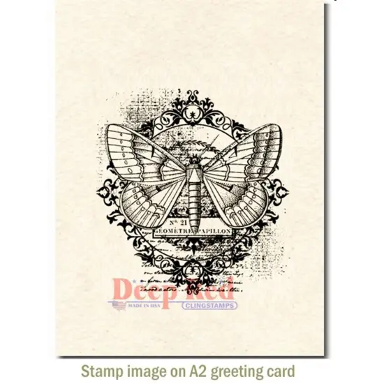 Deep Red Stamps Butterfly Flourish Rubber Cling Stamp 3.1 x 3.1 inches {3}
