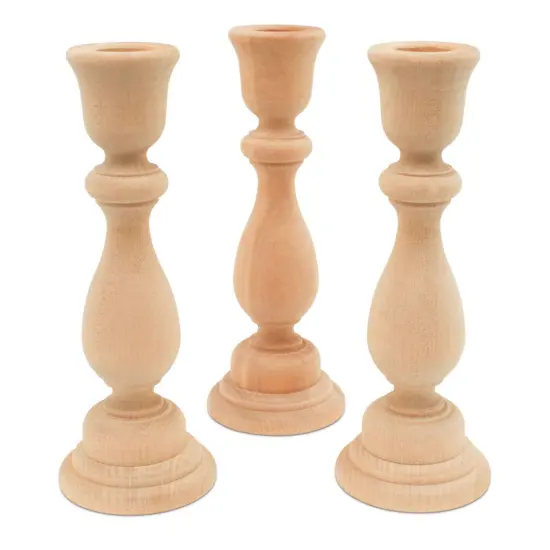 Wooden Candlestick Holders Set Multiple Sizes Available, Unfinished | Woodpeckers {2}