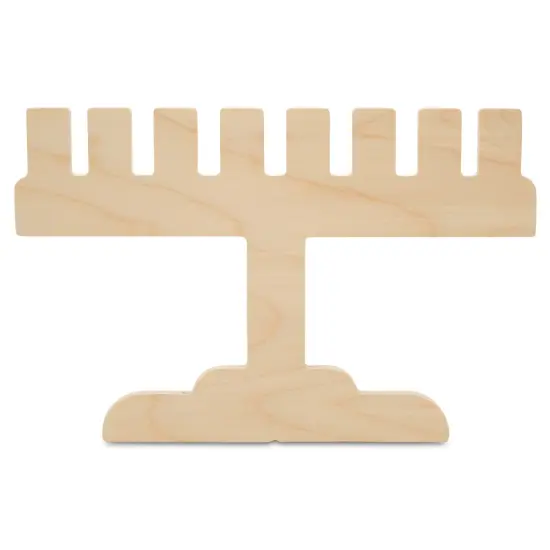 Wooden Menorah Cutout, Modern Shape, for Hanukkah Decor | Woodpeckers {1}