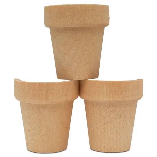 Unfinished Flower Pot Half, Multiple Sizes Available, Small Craft Pots for Signs | Woodpeckers {5}