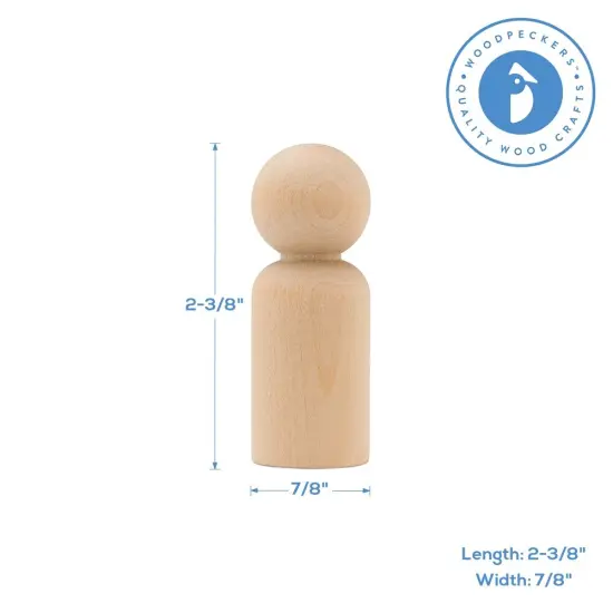 Wood Peg Doll People Unfinished Multiple Sizes Dad, for Crafts & Play | Woodpeckers {2}