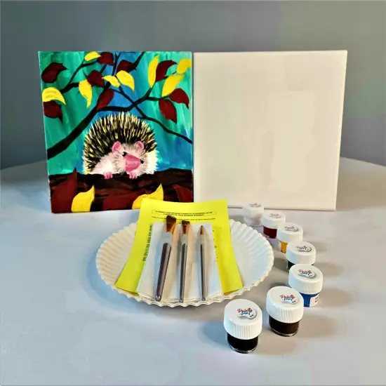 Fall Paint Kit - Henry the Hedgehog Acrylic Painting Kit & Video Lesson, DIY Craft, Beginner Painting, Paint At Home, Paint Party {2}