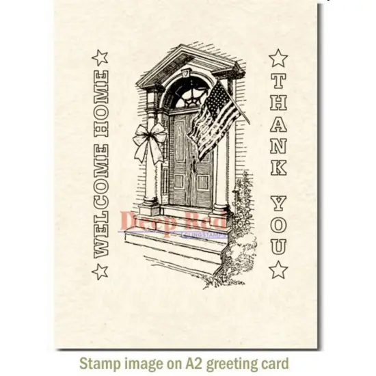 Deep Red Stamps Welcome Home Rubber Cling Stamp Set 3.25 x 4.25 inches {3}
