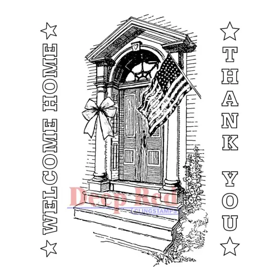 Deep Red Stamps Welcome Home Rubber Cling Stamp Set 3.25 x 4.25 inches {1}