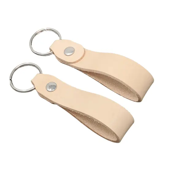 10 Pack Natural Leather Keychains Kit-Leather Craft Projects-DIY Leather Key Fobs for Stamping, Tooling, Engraving {2}