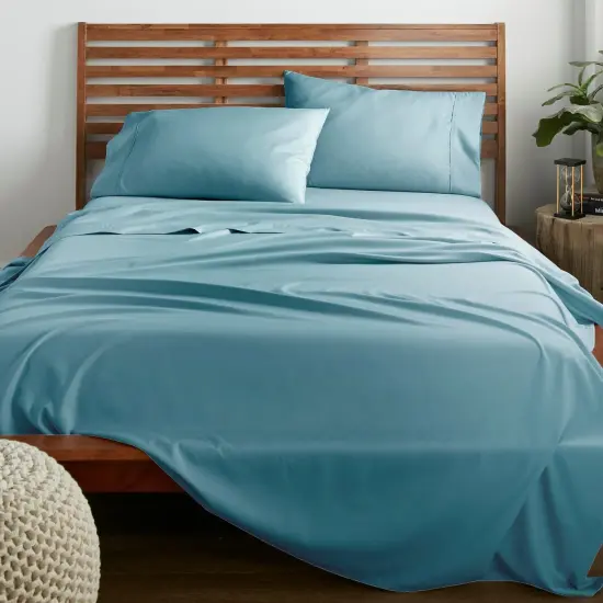 American Home Collection Ultra Soft 4 Piece Microfiber Bedding Sheets and Pillowcase Set Lightweight and Wrinkle Free Aqua {1}