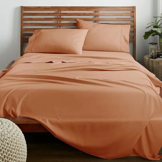 American Home Collection Ultra Soft 4 Piece Microfiber Bedding Sheets and Pillowcase Set Lightweight and Wrinkle Free Tan {1}