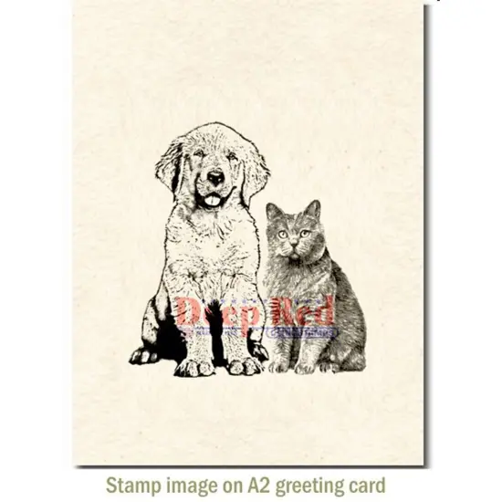 Deep Red Stamps Furry Friends Rubber Cling Stamp 3 x 3.2 inches {3}