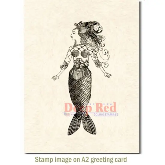 Deep Red Stamps Altered Mermaid Rubber Cling Stamp 2.2 x 4.1 inches {3}