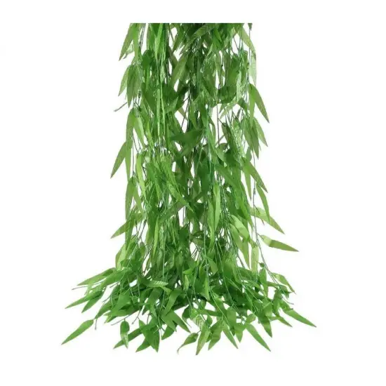 Artificial Weeping Willow Hanging Vines Fake Willow Rattan Bamboo Leaves Ivy Vine Leaves Faux Garland for Home Hotel Office Wedding Party Garden Decor {1}
