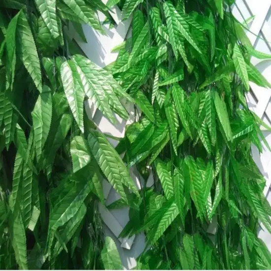 Artificial Weeping Willow Hanging Vines Fake Willow Rattan Bamboo Leaves Ivy Vine Leaves Faux Garland for Home Hotel Office Wedding Party Garden Decor {2}