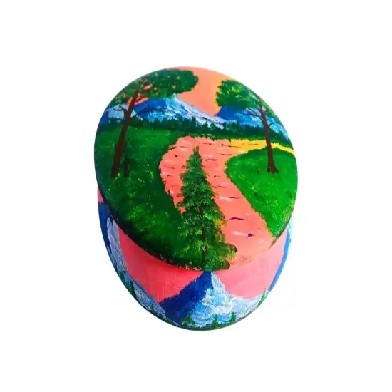 Trinket Box Paint Kit - Rossy Mountain Peaks Tabletop Trinket Box Painting Kit & Video Lesson, Art Gift Set, DIY Painting, DIY Craft, Paint Party {2}