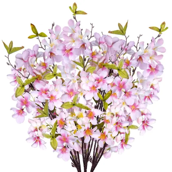 Apple Blossom Artificial Tree Branches 33&rdquo; Long Stems Silk Flowers Faux Bouquet for Tall Vase Indoor Home Decor Wedding Decoration, 3pcs Pink-White {1}