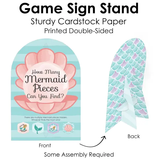 Big Dot of Happiness Let&rsquo;s Be Mermaids - Baby Shower or Birthday Party Scavenger Hunt - 1 Stand and 48 Game Pieces - Hide and Find Game {7}