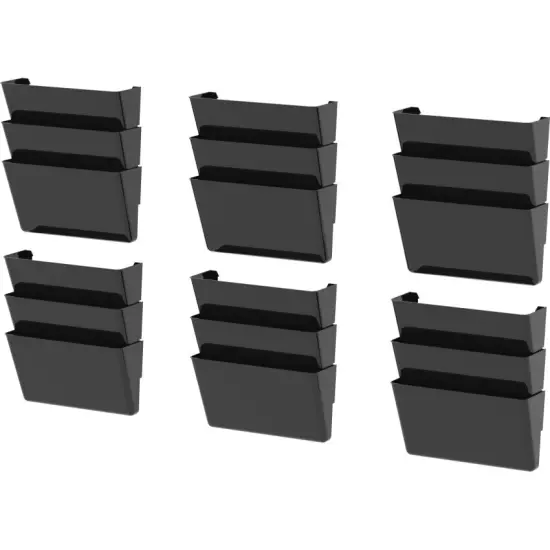Storex Unbreakable Wall Files, 3-Pack, Letter, Black (Case of 6) {1}