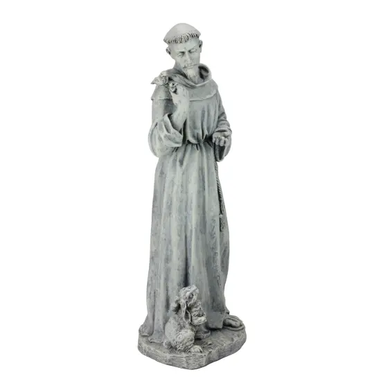 Roman Joseph's Studio St. Francis of Assisi Outdoor Garden Statue - 24" Gray {3}