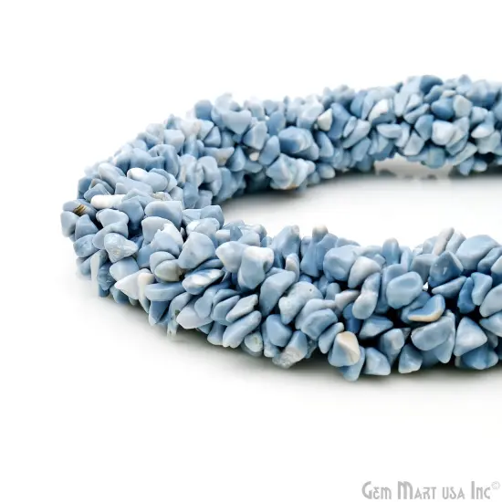 Blue Opal Chip Beads, 34 Inch, Natural Chip Strands, Drilled Strung Nugget Beads, 3-7mm, Polished, GemMartUSA (CHOB-70001) {2}