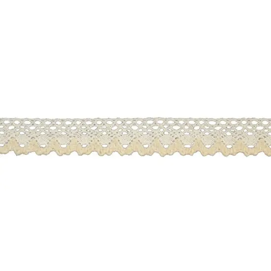 Belagio Cotton Cluny Lace Trim, 1" Wide, Zig Zag Design, Ivory, 25-Yard Bolt {1}