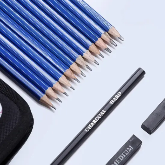 Incraftables Drawing Pencils for Sketching & Shading. Art Sketch Pencils Set for Adults & kids. Drawing Supplies Sketch Kit with 21 Graphite & Charcoal Pencils, Erasers, Sandpaper, Knife & Sharpener {2}