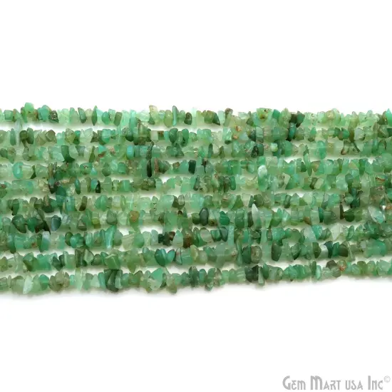 Chrysoprase Chip Beads, 34 Inch, Natural Chip Strands, Drilled Strung Nugget Beads, 3-7mm, Polished, GemMartUSA (CHCP-70001) {4}