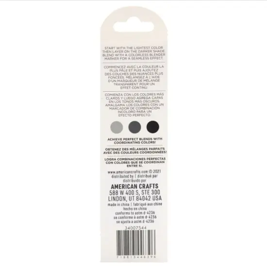 American Crafts - Sketch Markers Collection - Dual Tip - Chisel and Fine Point - Slate 3 Pack 34007544 {4}