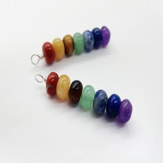 Chakra Gemstone Dangle Pendant, One Charm Made from Natural Stone Beads, Adorabilities {3}