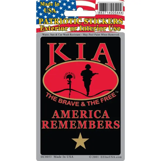 DC0053 Black KIA America Remembers Sticker (3''x4.25'') {1}