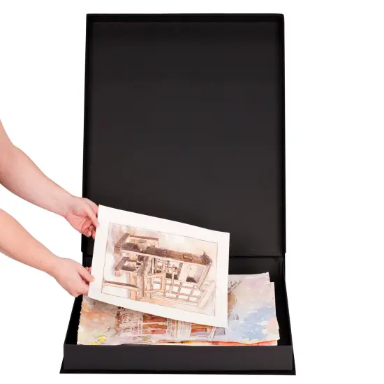 HG Concepts Art Photo Storage Box Eternity Archival Clamshell Box For Storing Artwork, Photos & Documents Deluxe Acid-Free Sturdy & Lined With Archival Paper {7}