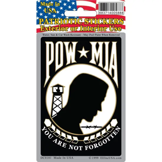 POW MIA You Are Not Forgotten Sticker 2-3/4"X4" {1}