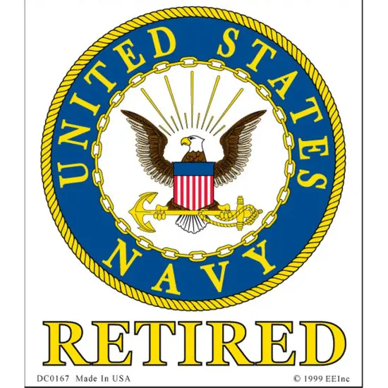 United States Navy Retired Sticker 3-1/4" {1}