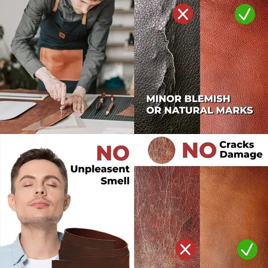 ELW 9-10 oz (3.6-4mm) Latigo Leather Straps Belt Grade 50" Cowhide Strips Heavy Duty Holsters, Sheathes, Harness, Saddle, Armor, Collars {5}