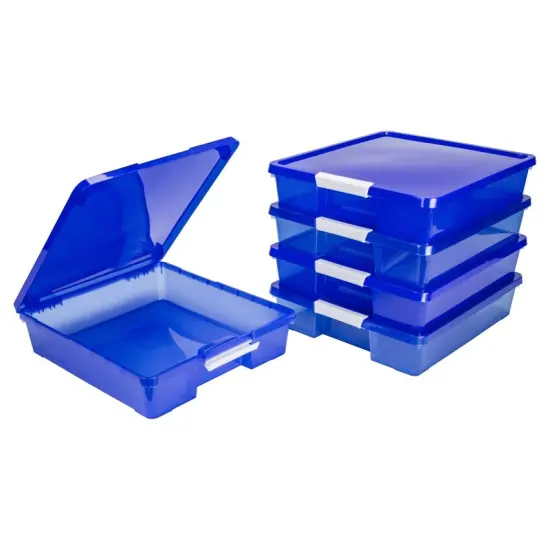 12x12 Classroom Student Project Box,Tint Blue, Case of 5 {1}
