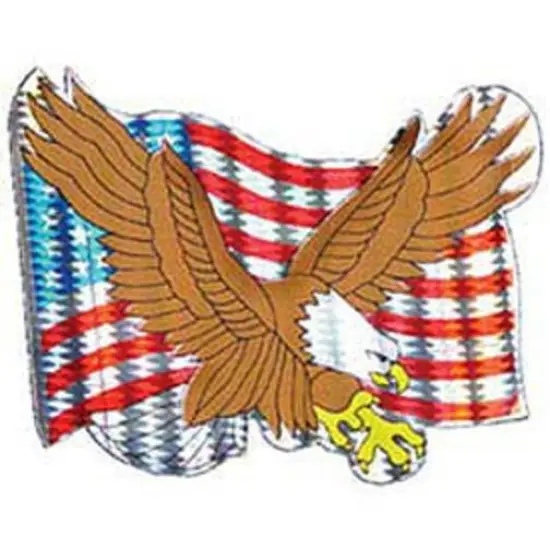 American Flag & Bald Eagle Sticker 5"X6" {1}
