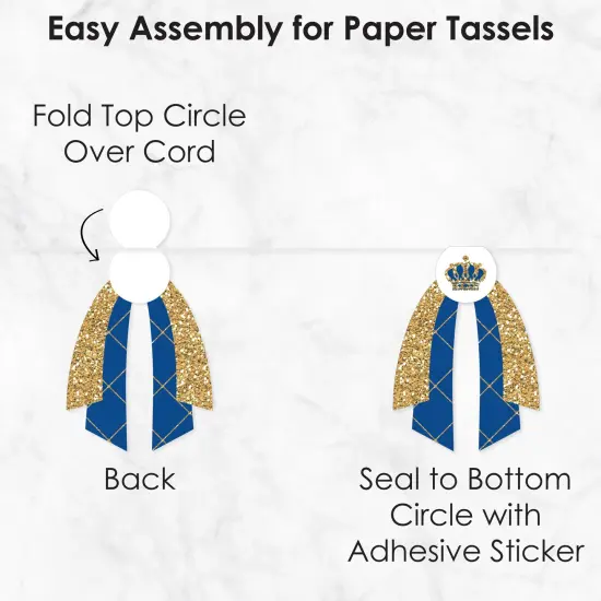 Big Dot of Happiness Royal Prince Charming - DIY Baby Shower or Birthday Party Pennant Garland Decoration - Triangle Banner - 30 Pieces {7}