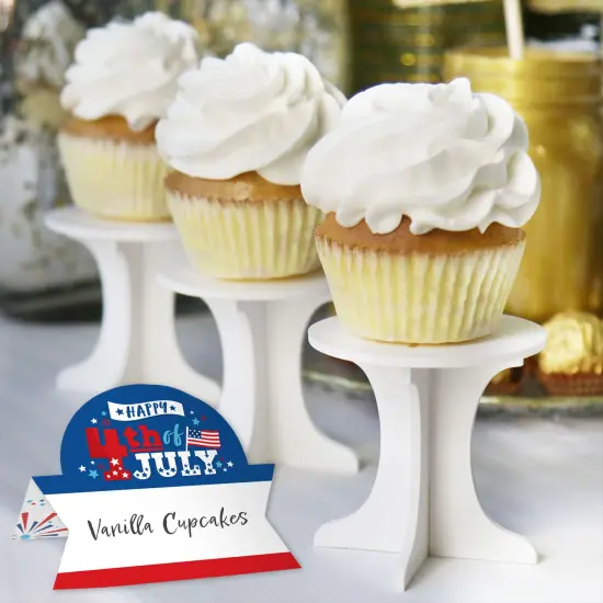 Big Dot of Happiness Firecracker 4th of July - Red, White and Royal Blue Party Tent Buffet Card - Table Setting Name Place Cards - Set of 24 {6}