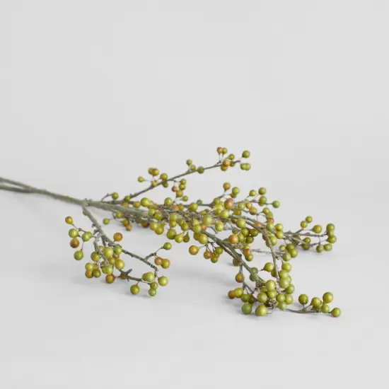 Summer EcoFaux Artificial Green Ilex Berry Branch {1}