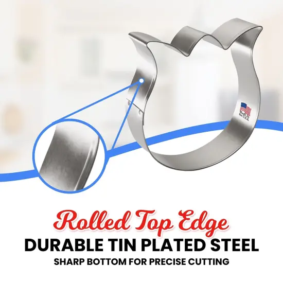 Rose Tulip Flower Cookie Cutter 3.25 in B1560, CookieCutter.com, Tin Plated Steel, Handmade in the USA {4}