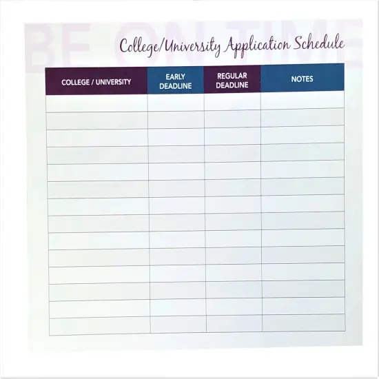 RE-FOCUS THE CREATIVE OFFICE College/University & Scholarship Application Tracker Sheet {4}