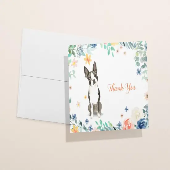 Dog Thank You Cards | Cute Watercolor Dog Note Cards with Envelopes | Golden Retriever, English Bulldog, Boston Terrier | Blank Inside {3}