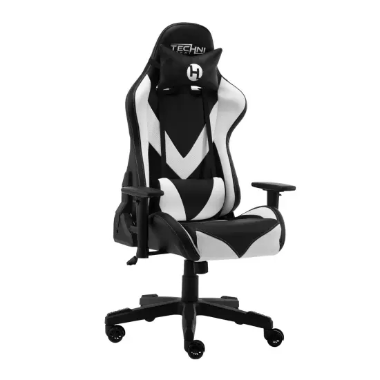 Techni Office Solutions 53" White and Black Durable Stylish Gaming Chair {1}