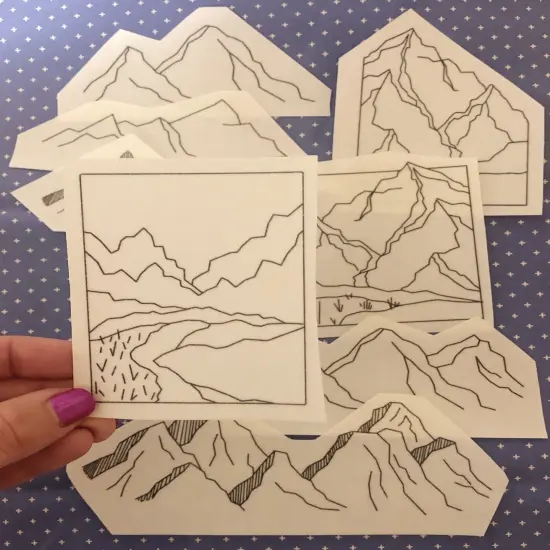 Mountains - Peel Stick and Stitch Hand Embroidery Patterns {4}