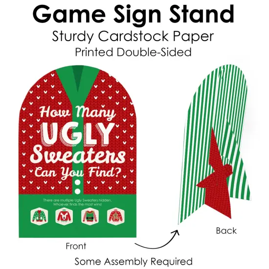 Big Dot of Happiness Ugly Sweater - Holiday and Christmas Party Scavenger Hunt - 1 Stand and 48 Game Pieces - Hide and Find Game {7}