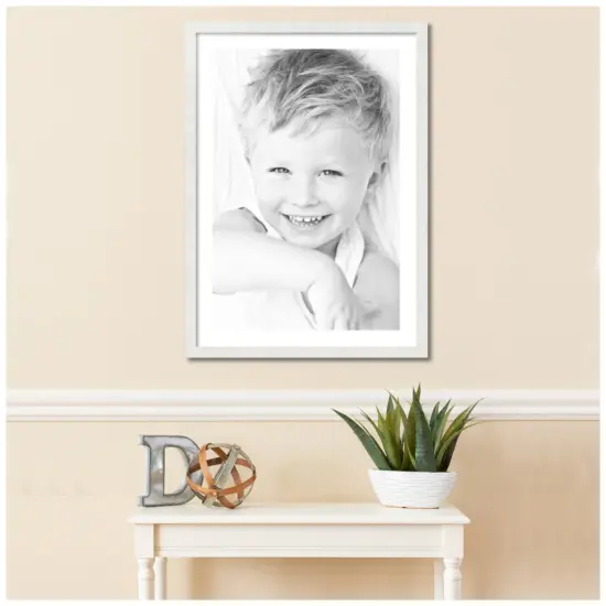 ArtToFrames 24x34" Matted Picture Frame with 20x30" Single Mat Photo Opening Framed in 1.25" White and 2" Mat (FWM-3966-24x34) {2}